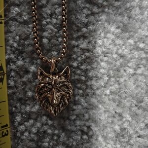 Wolf Pendant Necklace - Gold
